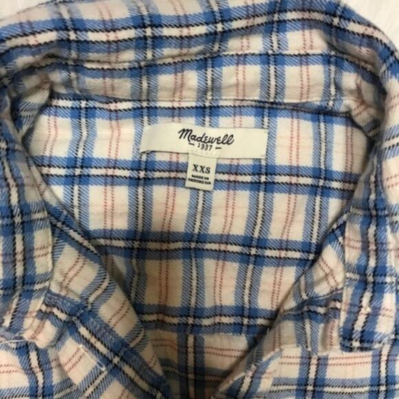 Madewell‎ Oversized Flannel Benton Plaid Size XXS - Picture 6 of 7